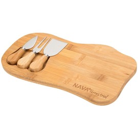 Nava Bamboo Cheese Board with 3 Cutting Sets