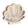 NBEADS Seashell Display Box, Shell Shaped Wooden Shell Display Case