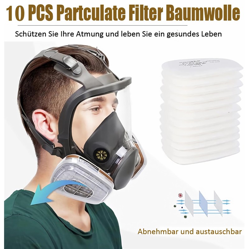 Sosvulix Professional Reusable Full Mask Cover with 2 Filters, 10