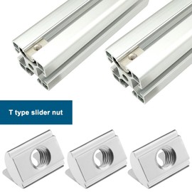 VGOL 50PCS T-Slot Nut with Spring Sheet for European Standard 3030 Series Aluminum Profiles M8 Internal Thread 8mm Groove Depth Carbon Steel