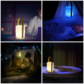 LED Akku Außen Tischleuchte RBG LED mit 8 Farben Farbwechsel Wohnzimmer Tischlampe Küche Deko Laterne LED Outdoor Gartenlampe Terrasse IP45 Spritzwasserschutz, per USB aufladbar A