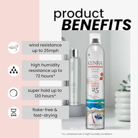 Kenra Professional Volume Spray 25 Coastal Breeze 80% | Super Hold Finishing & Styling Hairspray | Flake-free & Fast-drying | Wind & Humidity Resistance | All Hair Types | 10 oz.
