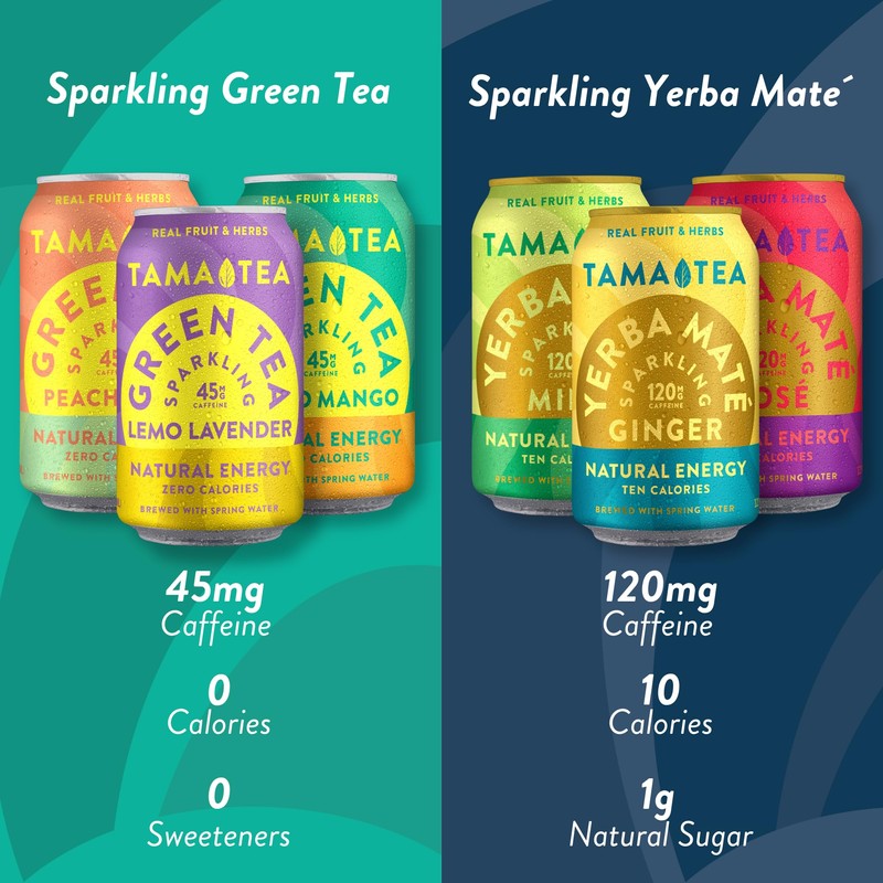 Unsweetened Sparkling Green Tea by Tama Tea - Organic Lemo