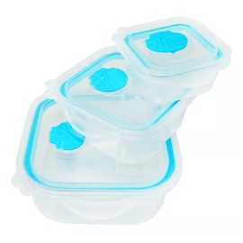 Aquila Juego De Recipientes Cuadrados Sea Shell Azul - Jr7178