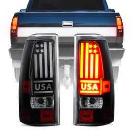 Bomusou Tail Light Assembly Fit for Chevy Silverado 1500 2500 HD 1999-2002, GMC Sierra 1500 2500 HD Fleetside 1999-2003, Clear Lens