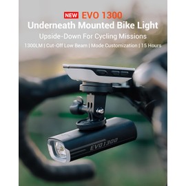 Magicshine EVO 1300 Bike Lights Upside Down Mounted 1300 Lumens Bicycle Headlights with Remote Control, Type-C and Waterproof Bike Front Light for for Night Riding