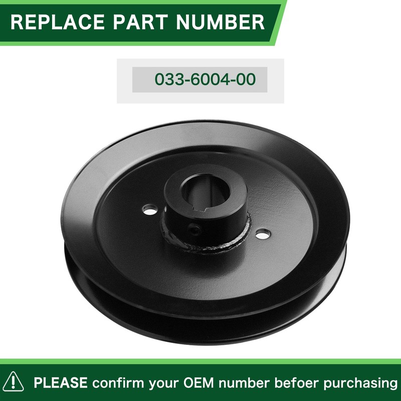 033-6004-00 Deck Spindle Pulley 6-1/4" Compatible with Bad-Bo y ZT,