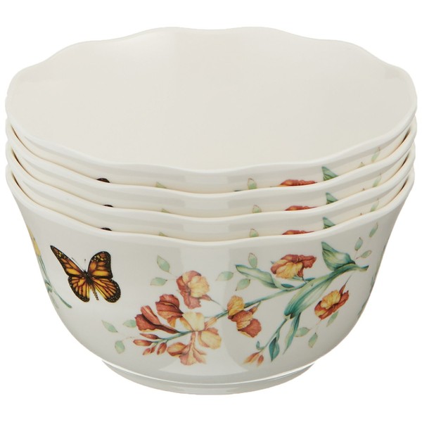 Lenox Butterfly Meadow Melamine 4-Piece Bowl Set, 1.3 LB, White