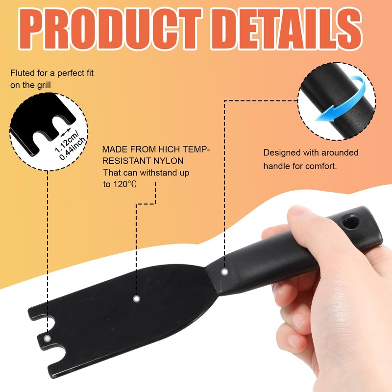 COMNICO Pack of 2 Barbecue Scrapers, Heat Resistant Nylon Spatula,