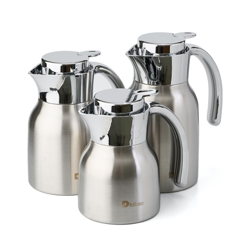 Diobao 0.8L Thermal Tabletop Pot, Thermos Pot, Double Wall Construction,
