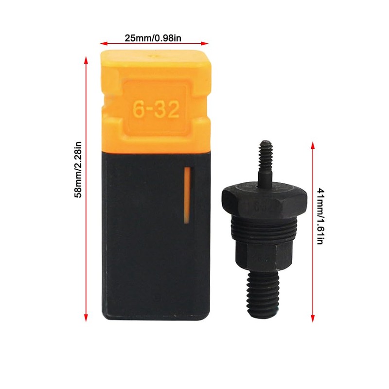 Rivet Nut Gun Mandrel and Nose Piece Accessary, 6-32 Rivet