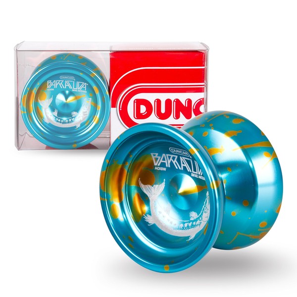 Duncan Toys Barracuda Yo-Yo, Unresponsive Pro Level Yo-Yo, Concave Bearing and Aluminum Body, Blue w/Splash