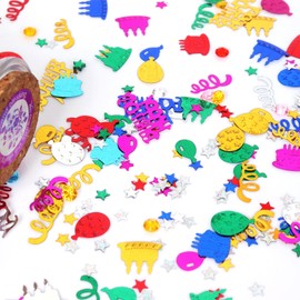 ZHIHUI Colorful Assorted Happy Birthday Confetti, Multicolor Table Confetti Bag, Rainbow Party Decorations Table Decor Cards Sprinkles Women Gifts 30g