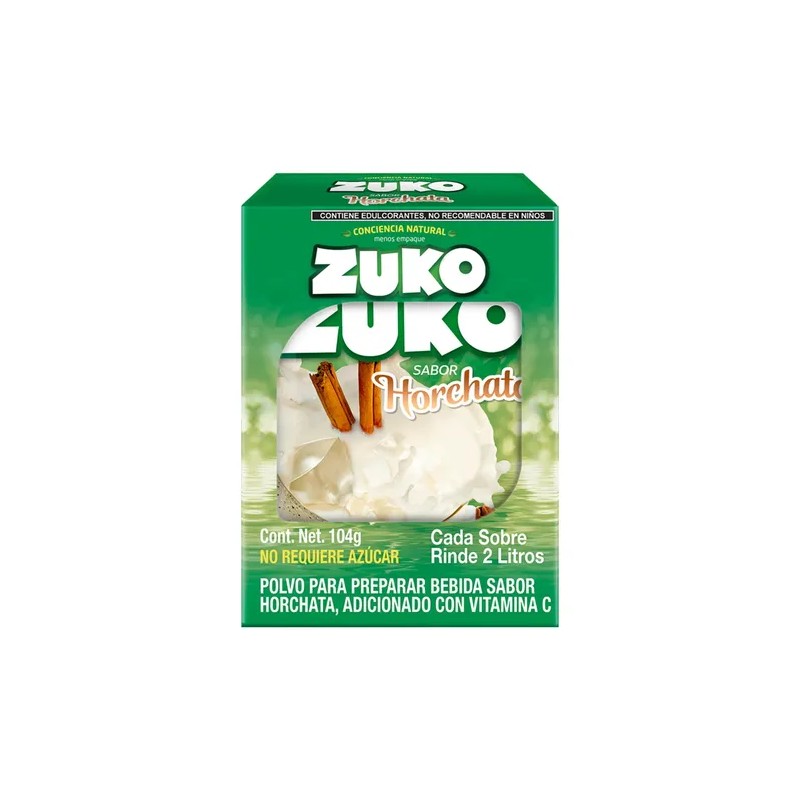 Zuko Horchata Bebida En Polvo 8 Sobres/13g, Rinde 2l C/u