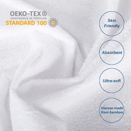 Waterproof Mattress Protector Twin XL (39" x 80"), Ultra Soft Viscose Made from Bamboo Terry Mattress Cover, Breathable Noiseless Mattress Pad Cover Fitted Up to 14" Deep Pocket