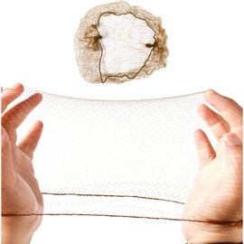 Red para el pelo, 100 unidades, 50,8 cm, empaquetada individualmente, con borde de nailon elástico, invisible, para mujeres, moños, servicio de alimentos, peluca de cocina, bailarina, moño (marrón)