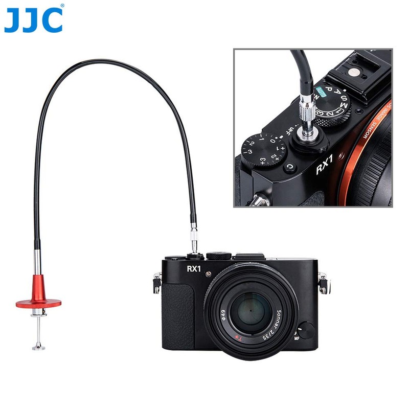 JJC 40CM Red Mechanical Locking Camera Shutter Release Cable with