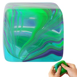 Large Fidget Toys, Squishy Cube Fidget Toys, Stress Relief Ball for Office and Study, Sensory Tactile Mochi Squishy Toys, Marble Texture Stress Cube, 5.5 x 5.5 cm