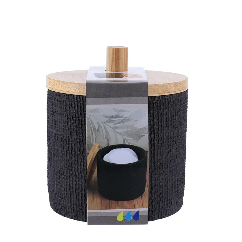 Tendance Cotton Box Polyresin Round with Mesh Effect and Bamboo