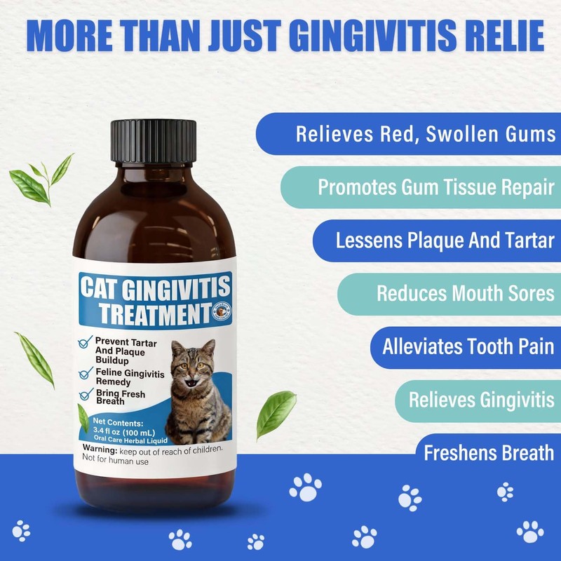 Cat Gingivitis Treatment Liquid 100ml - Cats Dental Care Clean