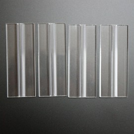 4 x 100mm Low Profile Flex Hinges, Flexible Living Hinges, Transparent, Continuous Acrylic Piano Hinges