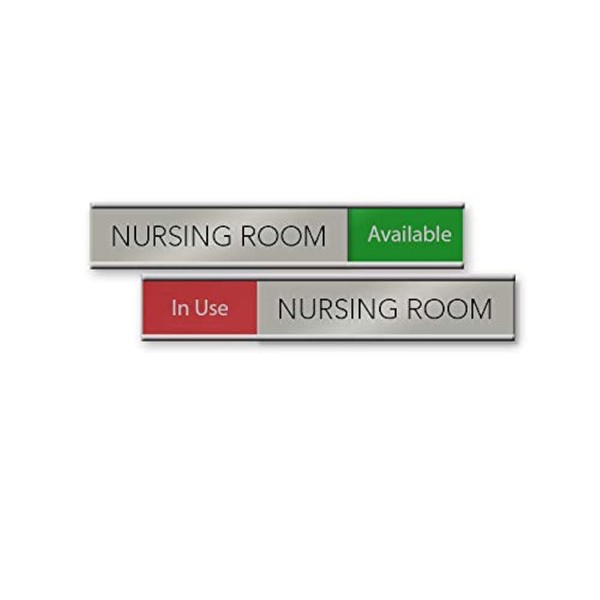 Nursing Room Slider Nameplate and Sign (Red/Green, 6 x 1)