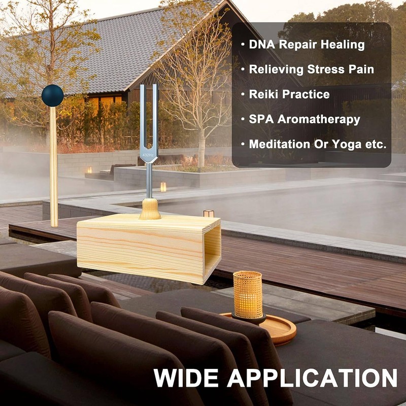 Dasing 432Hz Tuning Fork with Resonance Box for Sound Healing,