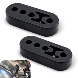 Prywog 2 PCS Car Exhaust Pipe Hanger Rubber Insulation Bushing, Car Adjustable Tail Pipe Hanger, Car Tail Pipe Muffler, Universal for Most Cars (Black)