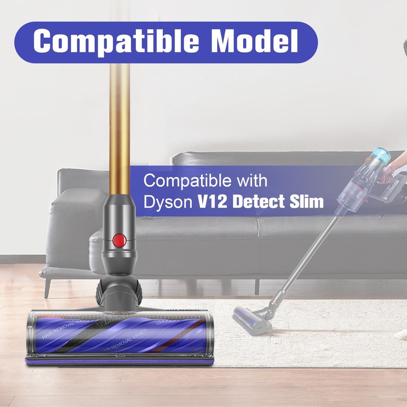 DrRobor Ersatzteile Bürste für Dyson V12 Detect Slim Anti-Verwirrung Bodendüse,