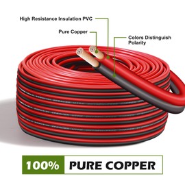 TYUMEN 16/2 Red Black Electrical Wire 100 Feet, 16 Gauge 2 Conductor Low Voltage Landscape Lighting Pure Copper Wire, 16AWG Flexible Stranded Wire for LED Strips Lamp Lighting,Car Speaker Hookup Wire