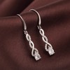Infinity Dangle Earrings Silver Infinity Drop Earrings for Women Whtie
