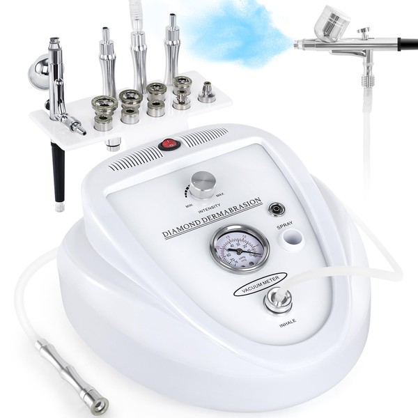 2 in 1 Diamond Micro der-ma-Bra-sion Machine, Yofuly 0-68cmHg Suction Power Professional Diamond Glow Facial Machine with Spray Kit, Facial Skin Care Equipment for Home Use