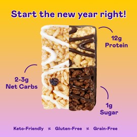 Magic Spoon Treats - 8 High Protein Bars: 2 Marshmallow, 2 Chocolate Peanut Butter, 2 Blueberry Muffin, 2 Double Chocolate - High Protein Gluten Free Snack - Sugar Free Protein Cereal Bar