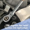 DAKCOS Flexible Head Ratchet Combination Wrench Spanner 8mm Chrome Vanadium