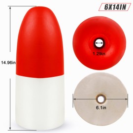 SILANON Crab Trap Floats Buoy, Crab Pot Buoy Shrimp Trap Float Kayak Stabilizer Fishing Marker Buoys 5x11 6x14 7x14 inch Red/White