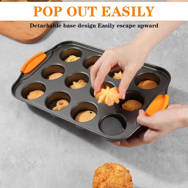 Yuanan 2Pack Mini Cheesecake Pans Removable Bottom Mini Cupcake Pans,