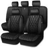 CAR PASS 5 Seats Piping Luxury Faux Leather Seat Covers