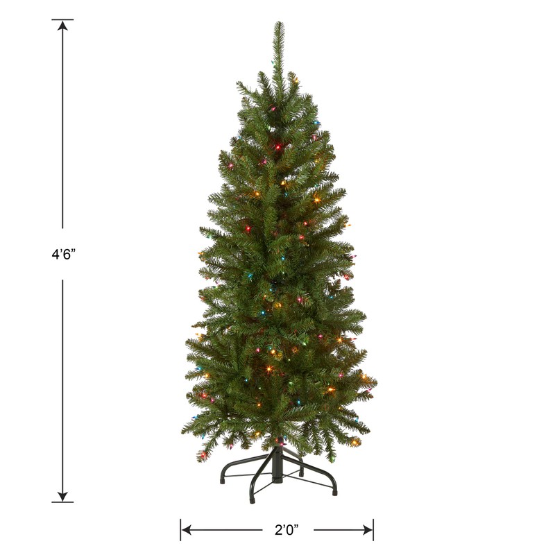 National Tree Company Artificial Pre-Lit Slim Christmas Tree, Green, Kingswood