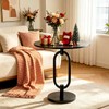17In(W) x19In(H) Black Round Side Table Heavy Duty Modern End
