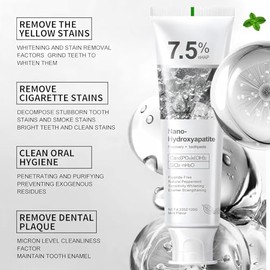 7.5% Hydroxyapatite Toothpaste, 7.5% Hydroxyapatite Toothpaste for Advanced Enamel Protection, Appropriate for Sensitive Teeth, Gentle and Effective F