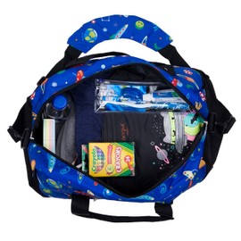 Wildkin Kids Overnighter Duffel Bags for Boys & Girls, Perfect for Sleepovers and Travel Duffel Bag for Kids, Carry-On Size & Ideal for School Practice or Overnight Travel Bag (Out of this World)