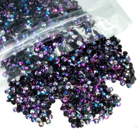 qiipii 3000PCS 5mm Purple Rose AB Resin Rhinestones for Crafts Flatback Jelly Rhinestones Bulk SS20 Non-Hotfix Golden Purple AB Stones Diamonds Crystals Gems for Mugs Tumblers Bottles Cups DIY Crafts
