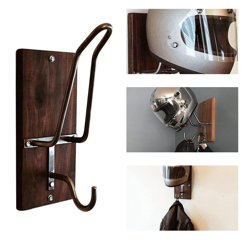 NIYATA Motorcycle Helmet Wall Mount Wall Mount with Hooks, Multifunctional