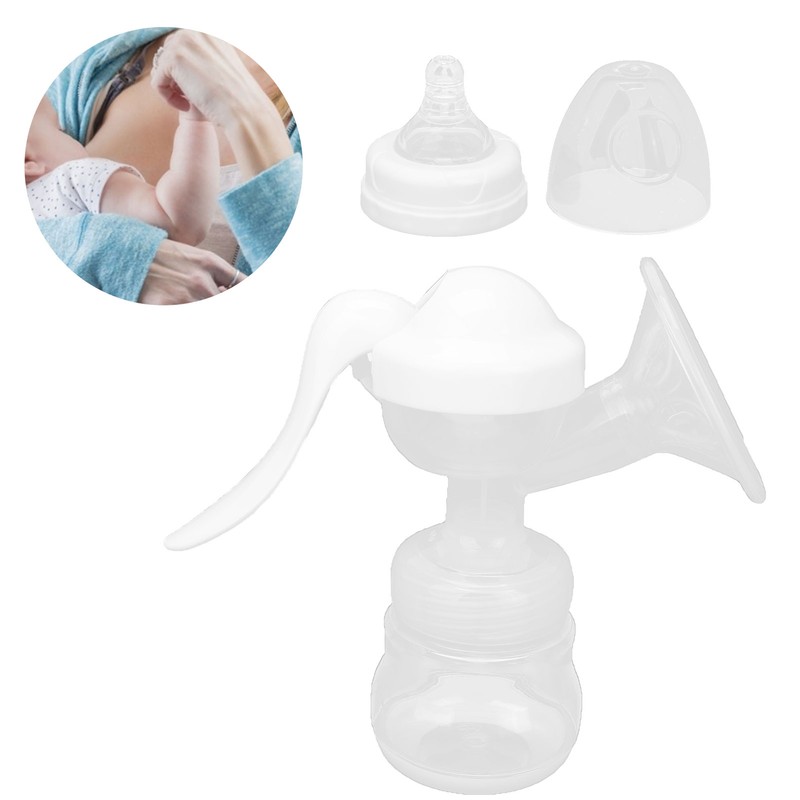 Portable Manual Breast Pump Single Hand Breast Pump Plastic Breastfeeding