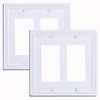 Kisrvopn Metal Outlet Covers Wall Plates, White Beadboard Switch Plate