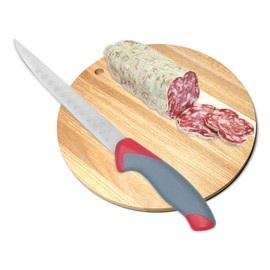 Round Small Wooden Chopping Board for Salamins, Diameter 20 cm, Professional, Non-Slip