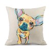 Redland Art Cute Pet Chihuahua Dogs Pattern Linen Throw Pillow