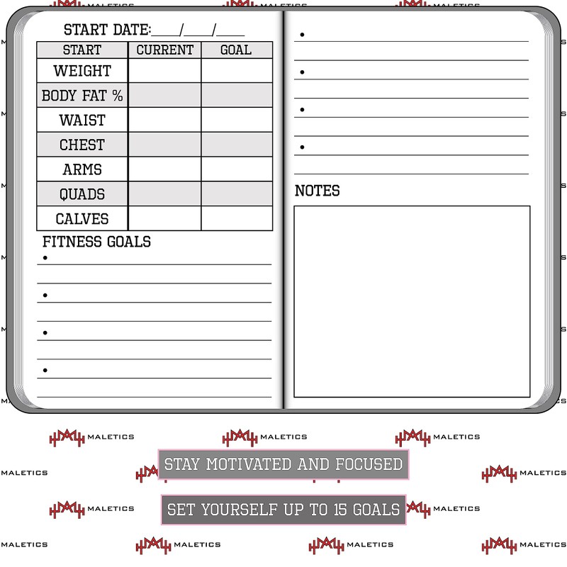 MaLetics – A6 Pocket Fitness Journal – Set 15 Goals,