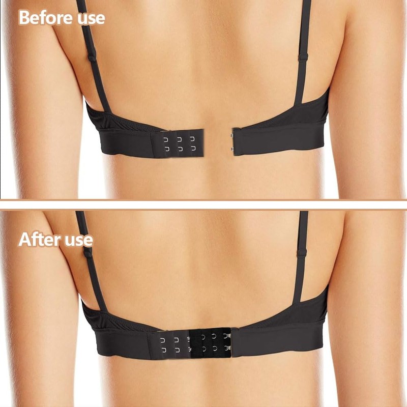 Pack of 12 Bra Extenders, 3 Rows, 2 Hooks, 3