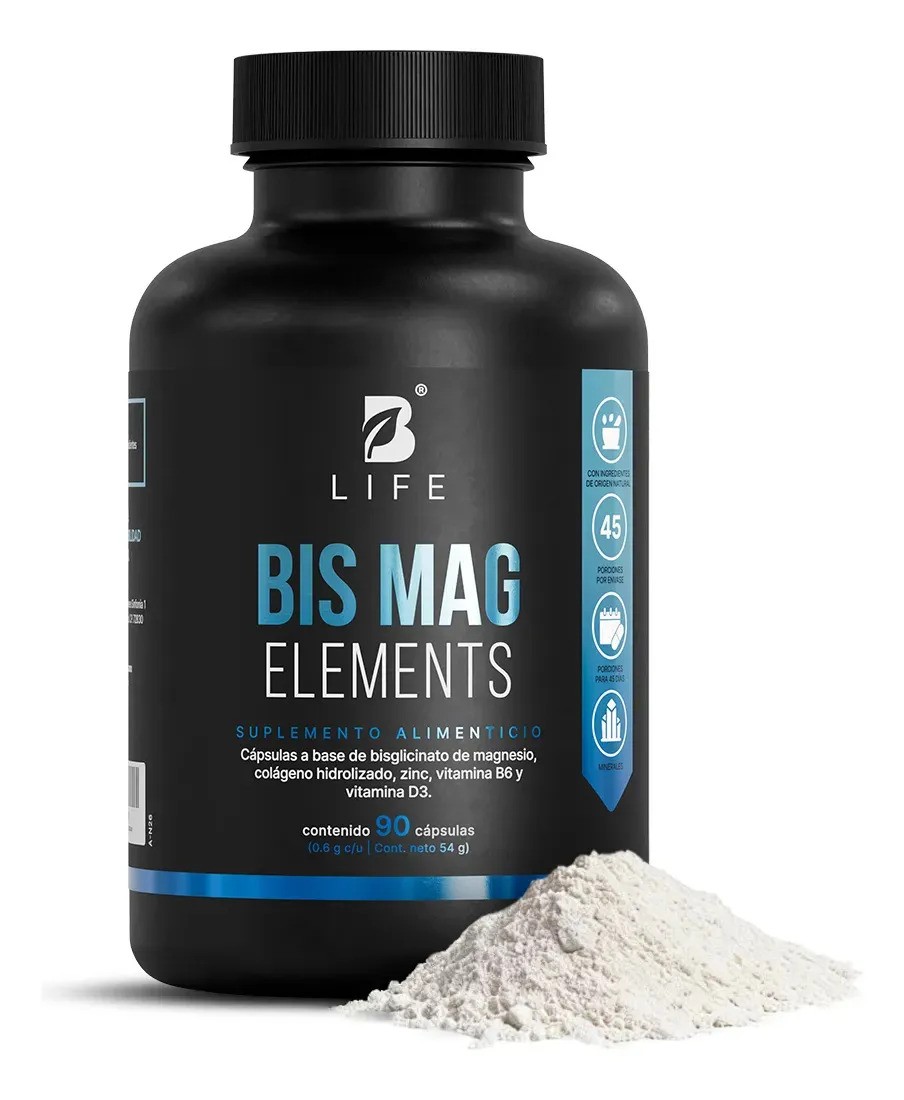 Bisglicinato De Magnesio Con Zinc Vitamina B3 90 Cáp B Life Sin Sabor